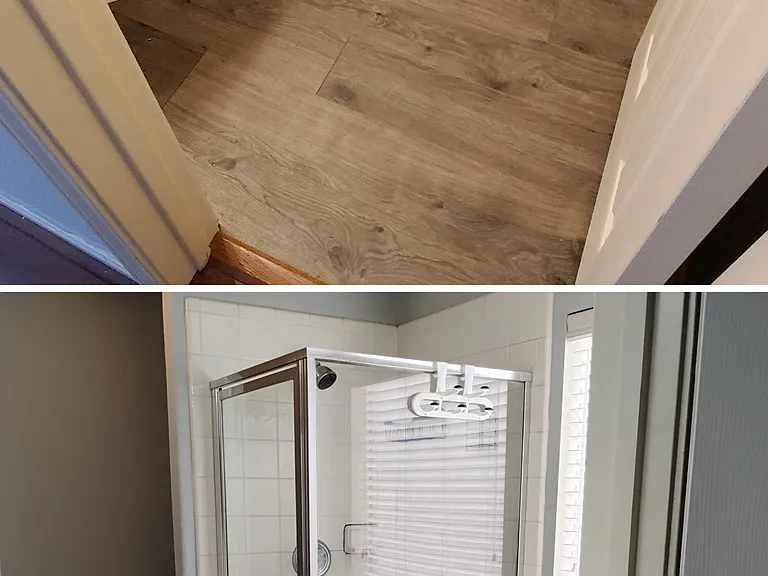 Half bathroom for visitors and 
Bathroom master bedroom.