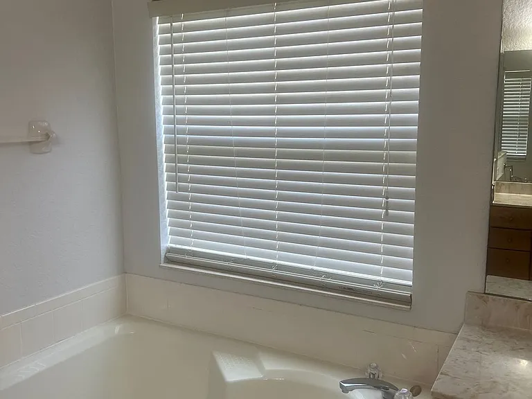 53 - Bright bathroom corner with window and soaking tub.