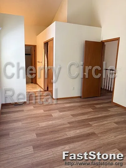 Primary bedroom with walk in closet