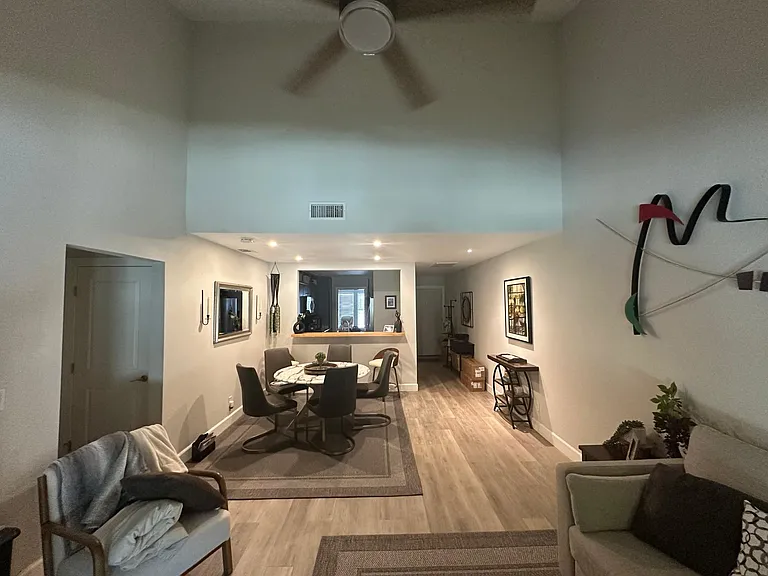 dining area broad view into kitchen