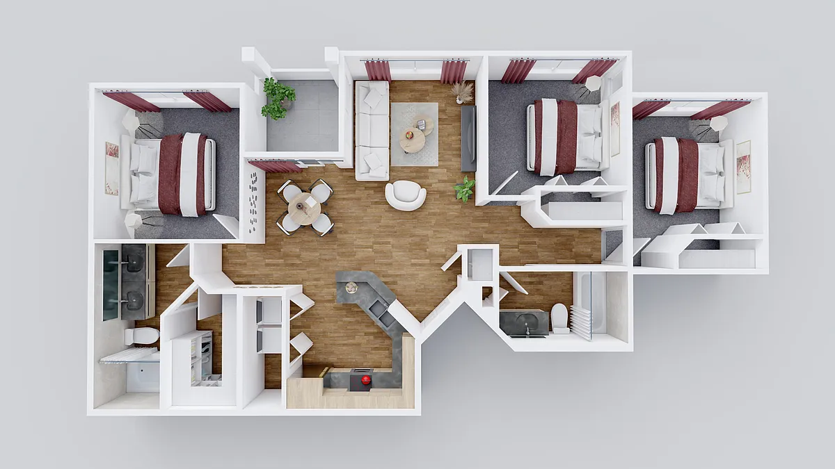 Floor plan C1 3 Bed 2 Bath