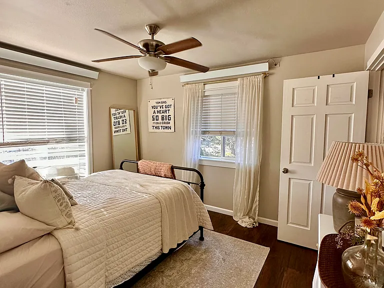 What the bedroom can look like furnished- 1 queen bed, 2 night stands and a dresser. *apartment is unfurnished*