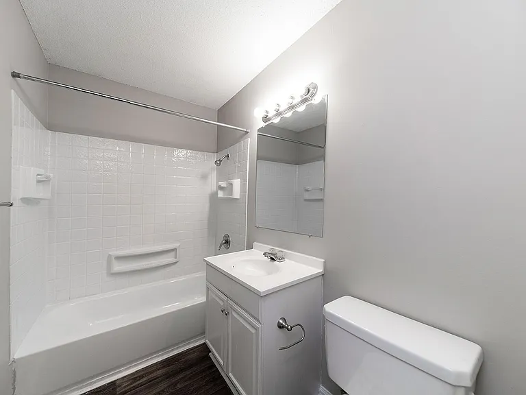 Bright bathroom with bathtub