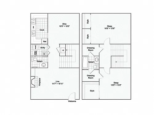 Floor plan Lull Townhome Renovated