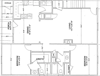 Floor plan Fully Renovated Two Bed- Two Bath