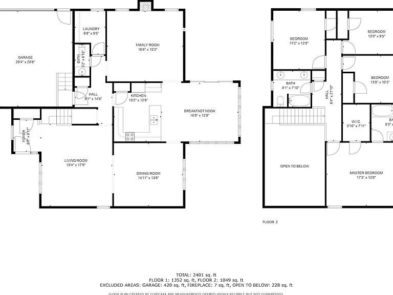 Floor plan measurement may not be accurate but offer a good idea of the size of the rooms