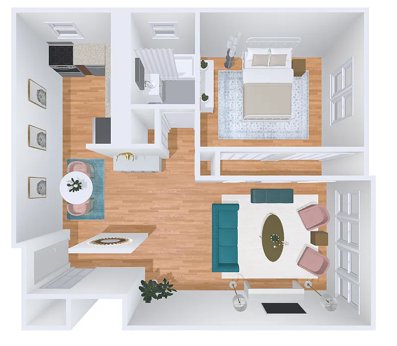 Floor plan 1bd/1b 2