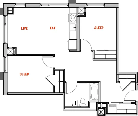 L floor plan The Eddy
