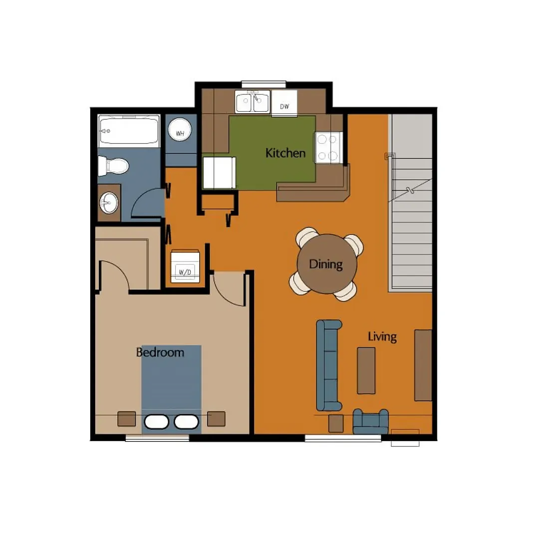 Floor plan 1 Bedroom, 1 Bathroom