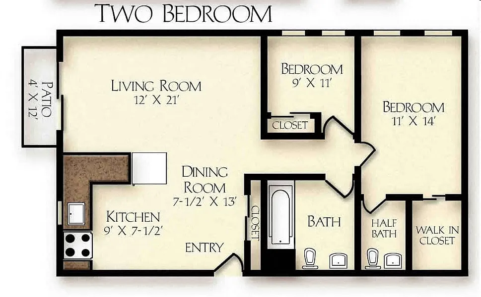 Floor plan 2 bedroom