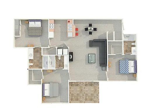 Floor plan 3BD/3BA Classic