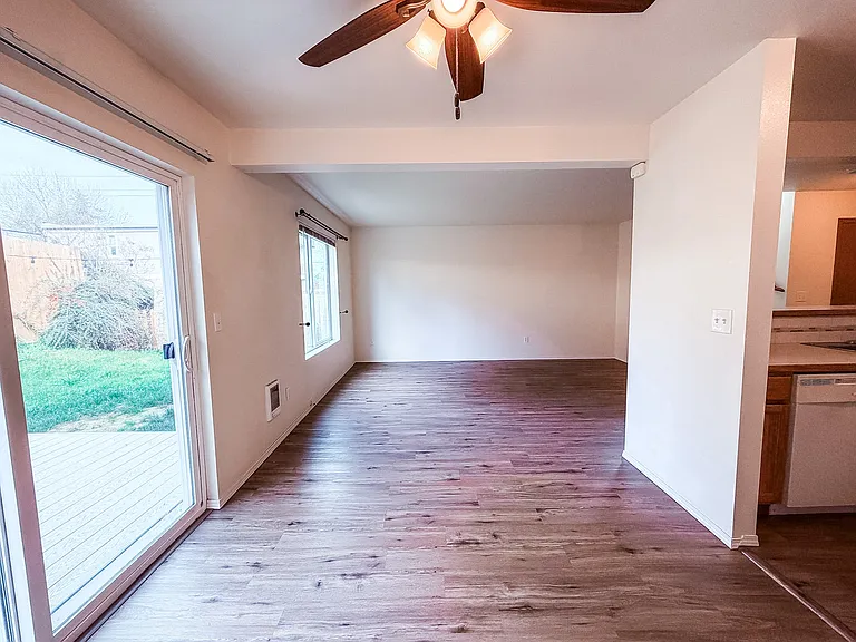 Dining room looking into living room