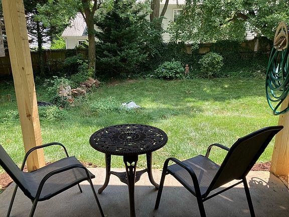 Private patio overlooking garden