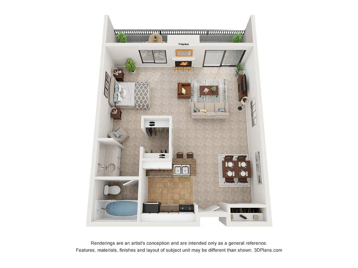 Floor plan 0x1br