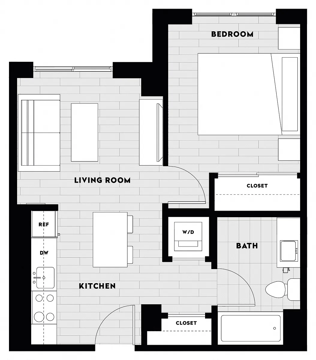 Floor plan 1 Bed/1 Bath A1