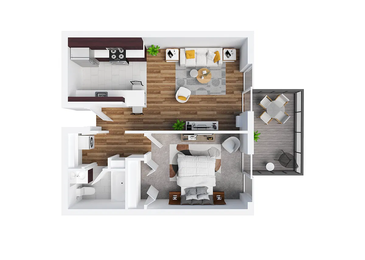 Floor plan 1BR/1BA - A