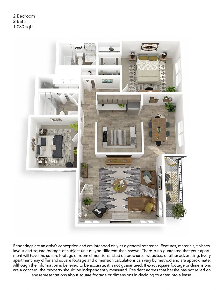 Floor plan 2x2 Upgraded