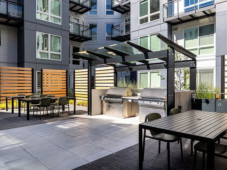 Courtyard with grill area