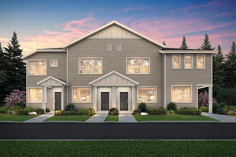 Rendering of the Blackberry townhome at dusk