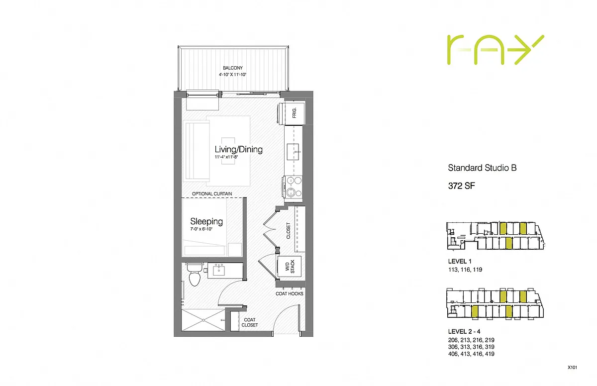 Floor plan Standard Studio B
