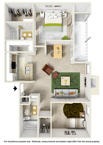 Floor plan 2 bedroom 2 bath