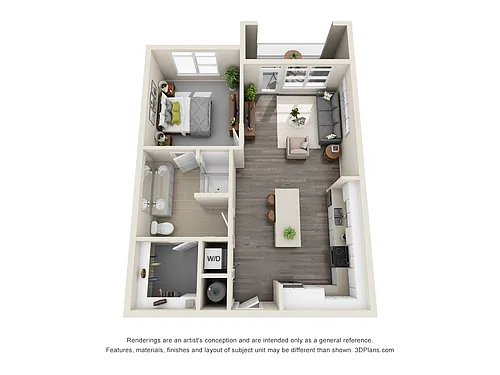 Floor plan A2 - 1 Bedroom