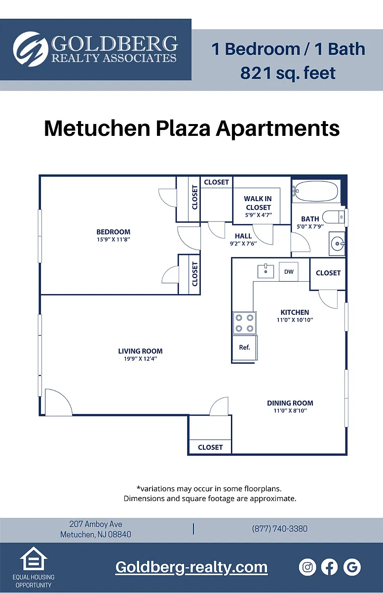 Floor plan One Bedroom Large