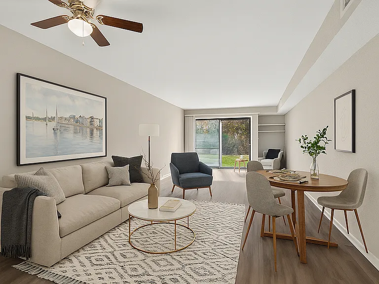 Modern living room with cozy accents