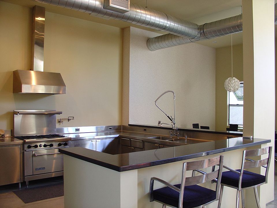 Huge stainless steel kitchen