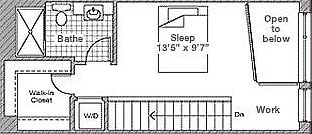 Upstairs loft floorplan