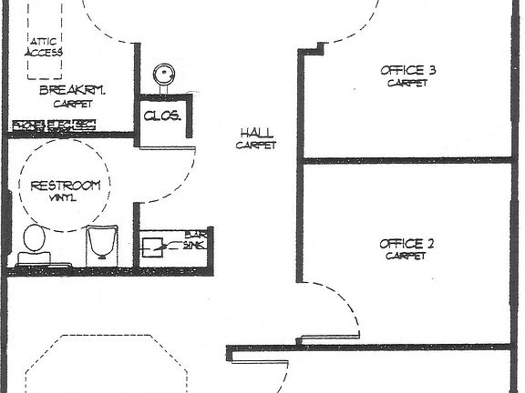 Floor plan of the office condo