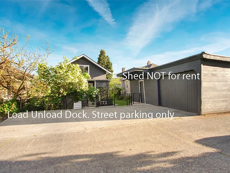 Loading dock for move in day and special projects. Easy street parking for day to day.
