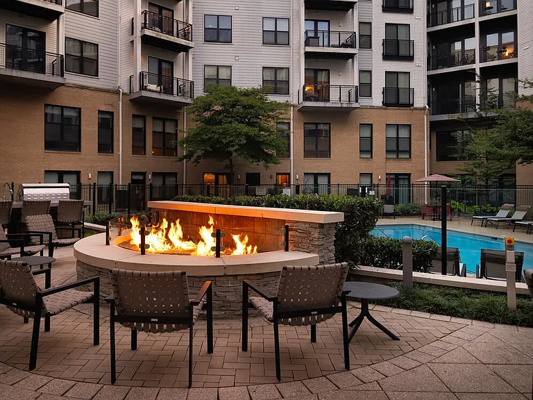 Grill area with fire pit