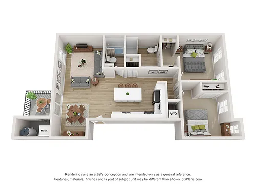 Floor plan Third Floor 2 Bed 2 Bath