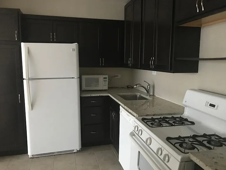 Kitchen open to living room