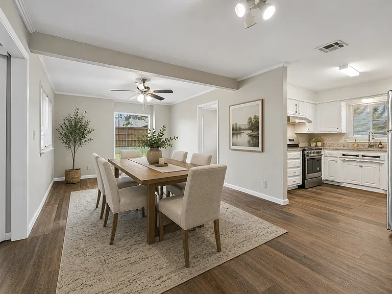 Dining room staged