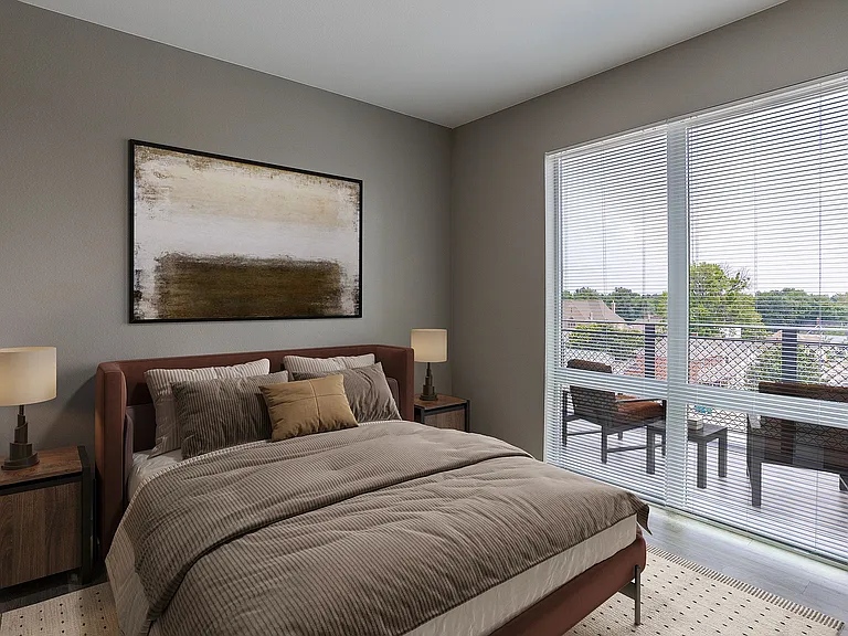 Bedroom with Large Window