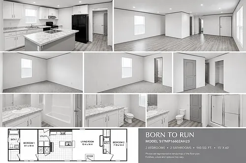 Floor plan Single Rental Home 2 Bedrooms