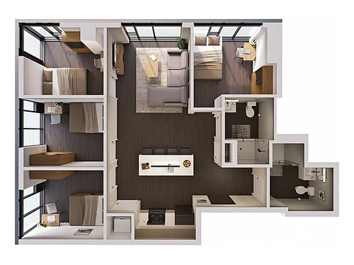 Floor plan 4 Bedroom B