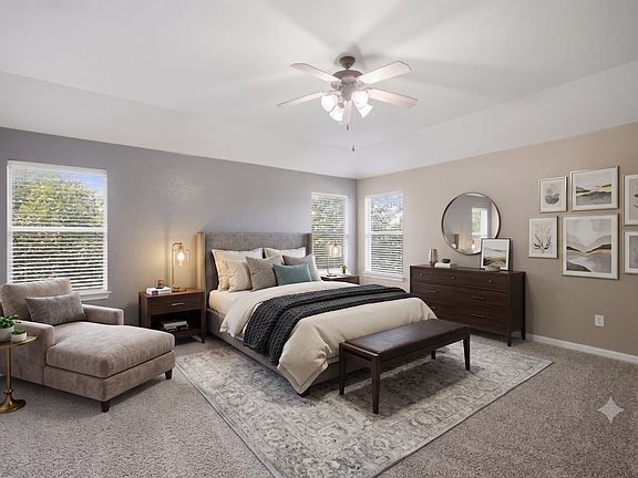 Bedroom #4 (Primary suite), with HUGE walk-in closed, a garden tub, stand in shower and double sink vanity - STAGED