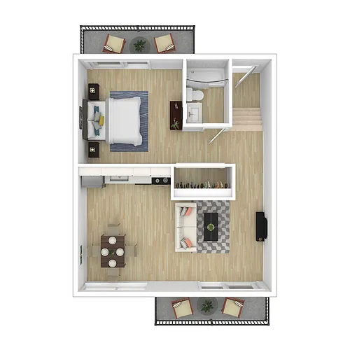 Floor plan 1 Bedroom 1 Bath