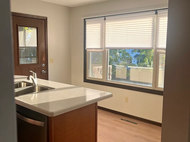 Overlooking beautiful fenced yard. Access to deck