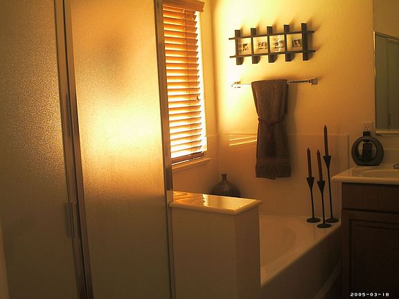 Master bath with seperate tub and shower!
