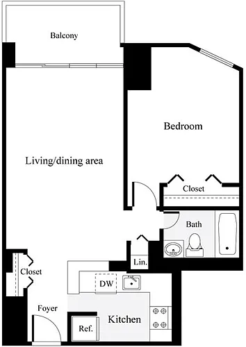 Floor plan 1 Bedroom C