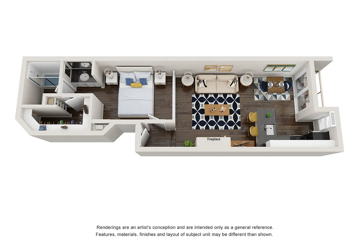 Floor plan Plan A Junior 1 Bedroom
