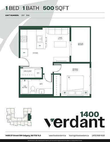 Floor plan 1 Bedroom 1 Bath 1 Bed 1 Bath 6