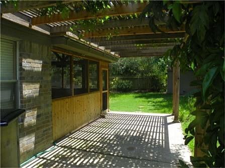 View from underneath patio