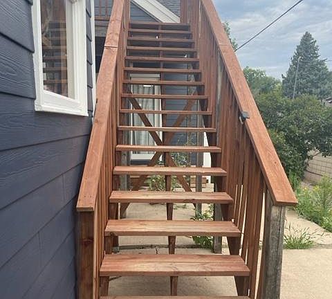 Stairs to access apartment