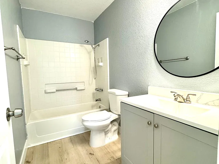 Upstairs hallway shared bathroom