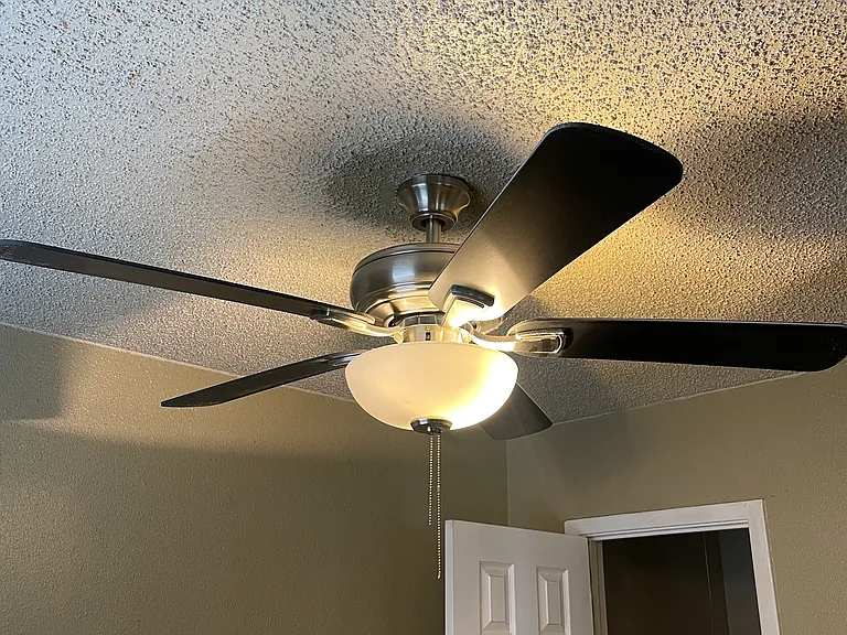New ceiling fans in bedrooms and living area